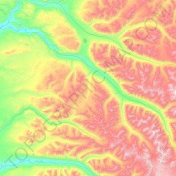 Mappa topografica Sheep River, altitudine, rilievo