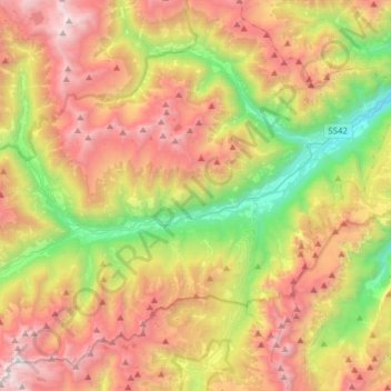 Mappa topografica Val di Sole, altitudine, rilievo