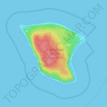 Mappa topografica Blake Island, altitudine, rilievo