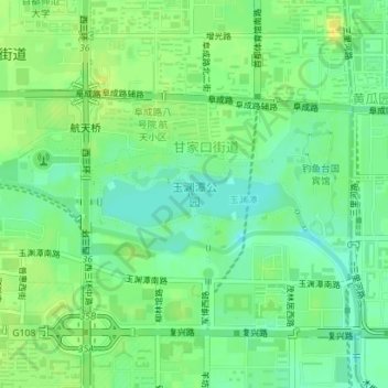 Mappa topografica 玉渊潭公园, altitudine, rilievo