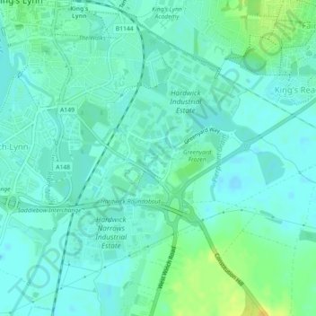 Mappa topografica Saint Hilary Park, altitudine, rilievo