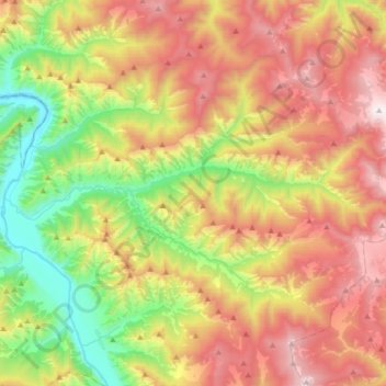 Mappa topografica Эдиган, altitudine, rilievo