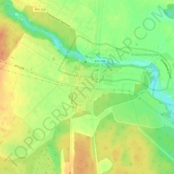 Mappa topografica Белогорка, altitudine, rilievo