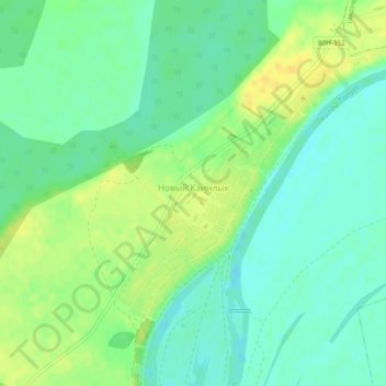 Mappa topografica Новый Каинлык, altitudine, rilievo