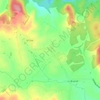 Mappa topografica Lagarò Lupinacci, altitudine, rilievo