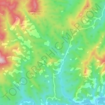 Mappa topografica Варварка, altitudine, rilievo