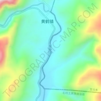 Mappa topografica 湖北重庆边界, altitudine, rilievo