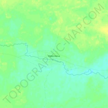 Mappa topografica Неволина, altitudine, rilievo