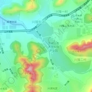 Mappa topografica 兴济河, altitudine, rilievo