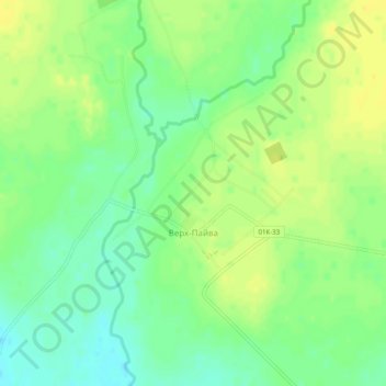 Mappa topografica Верх-Пайва, altitudine, rilievo