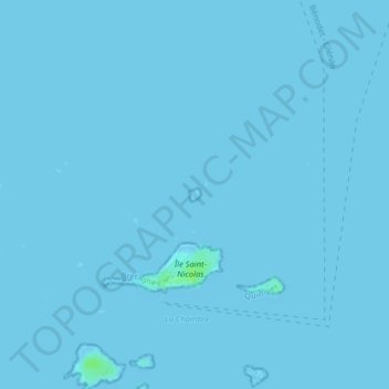 Mappa topografica Île de Brunec, altitudine, rilievo