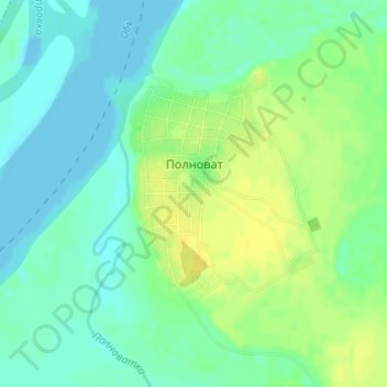 Mappa topografica Полноват, altitudine, rilievo