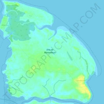 Mappa topografica Ilha do Algodoal, altitudine, rilievo