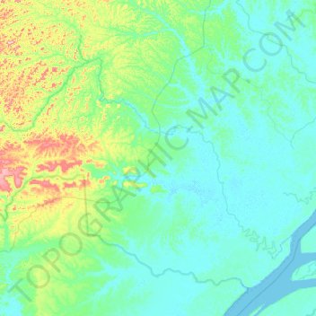 Mappa topografica Rio Maracá-Pucu, altitudine, rilievo