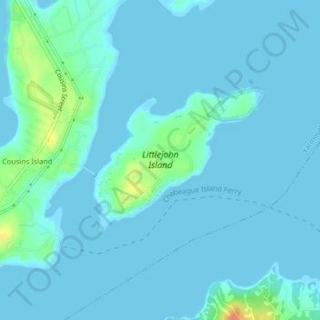 Mappa topografica Littlejohn Island, altitudine, rilievo