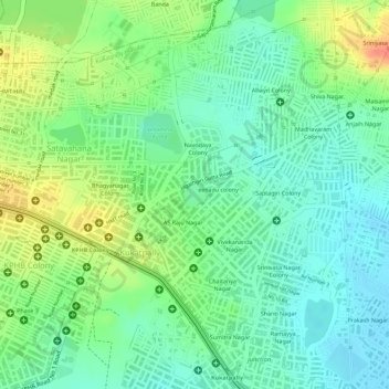 Mappa topografica Patel Kunta Park, altitudine, rilievo