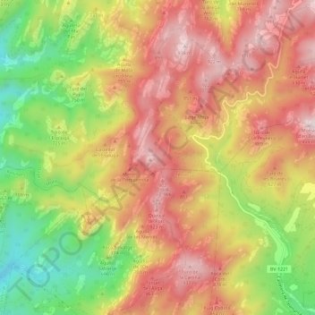 Mappa topografica Serra de l'Obac, altitudine, rilievo