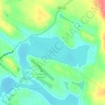 Mappa topografica Halfmoon Lake, altitudine, rilievo