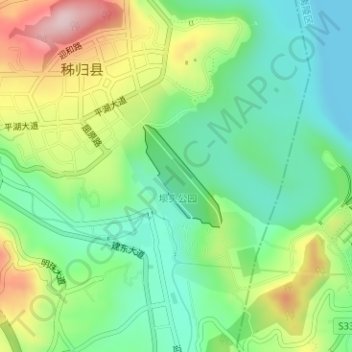 Mappa topografica 三峡副坝, altitudine, rilievo