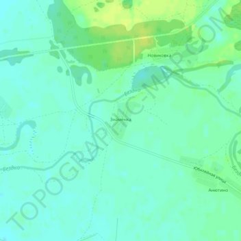 Mappa topografica Знаменка, altitudine, rilievo