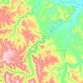 Mappa topografica Урик, altitudine, rilievo