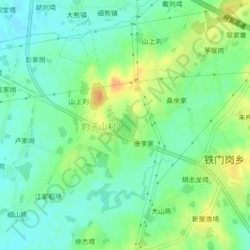 Mappa topografica 豹子山水库, altitudine, rilievo