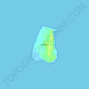 Mappa topografica Reef Island, altitudine, rilievo