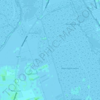 Mappa topografica Gouw, altitudine, rilievo