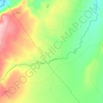 Mappa topografica Isanda, altitudine, rilievo