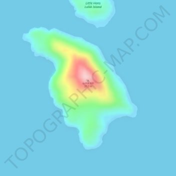 Mappa topografica Hans Lollik Island, altitudine, rilievo