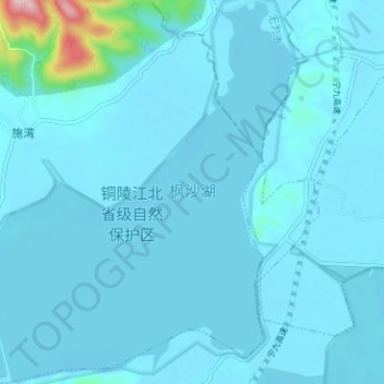 Mappa topografica 枫沙湖, altitudine, rilievo