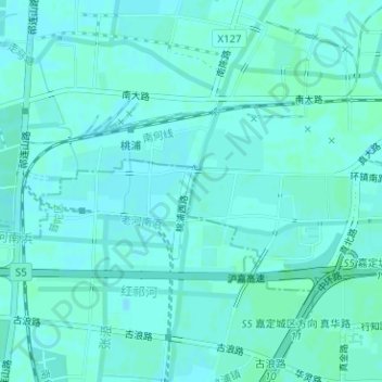 Mappa topografica 桃浦, altitudine, rilievo