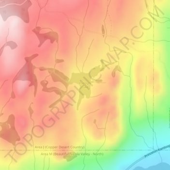 Mappa topografica Kullagh Lake, altitudine, rilievo