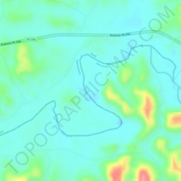 Mappa topografica Rio Una, altitudine, rilievo