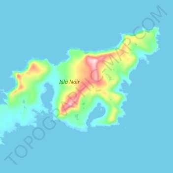 Mappa topografica Isla Noir, altitudine, rilievo