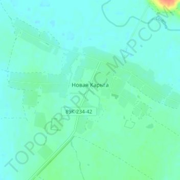 Mappa topografica Новая Карьга, altitudine, rilievo