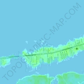 Mappa topografica Palm Island, altitudine, rilievo