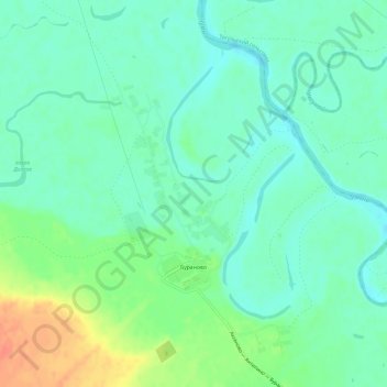 Mappa topografica Бураново, altitudine, rilievo