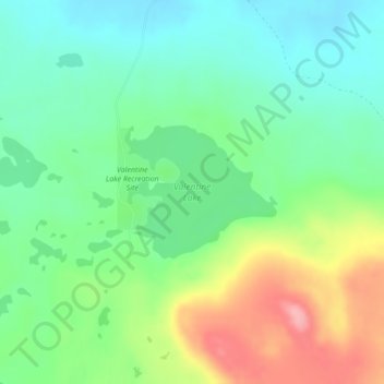 Mappa topografica Valentine Lake, altitudine, rilievo