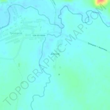 Mappa topografica Донской, altitudine, rilievo