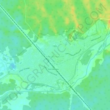 Mappa topografica Колтубановский, altitudine, rilievo