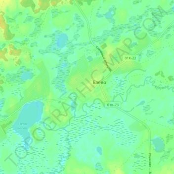 Mappa topografica Баево, altitudine, rilievo