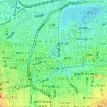 Mappa topografica 制锦市街道, altitudine, rilievo