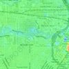 Mappa topografica Buffalo Bayou Park, altitudine, rilievo