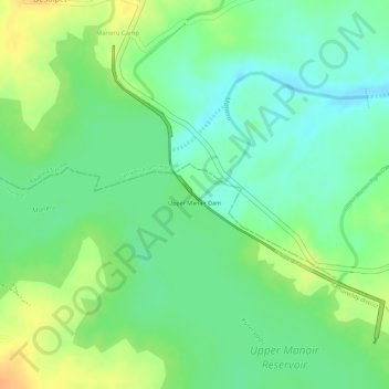 Mappa topografica Upper Manair Dam, altitudine, rilievo