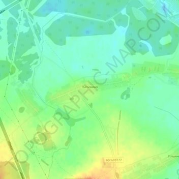 Mappa topografica Папивино, altitudine, rilievo