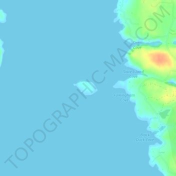 Mappa topografica Slate Island, altitudine, rilievo