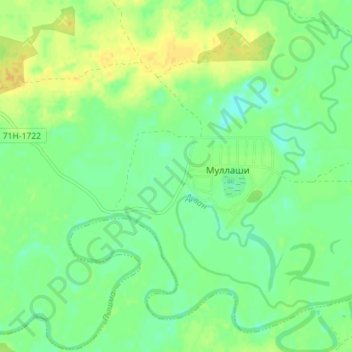Mappa topografica Муллаши, altitudine, rilievo