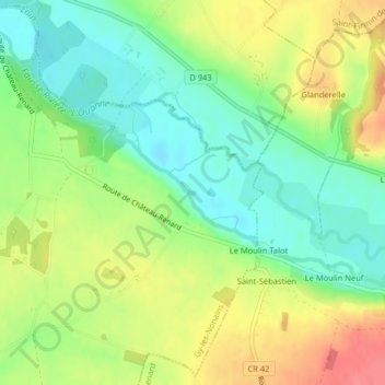 Mappa topografica Loin, altitudine, rilievo