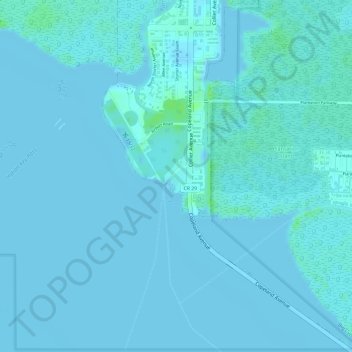 Mappa topografica Everglades Park, altitudine, rilievo